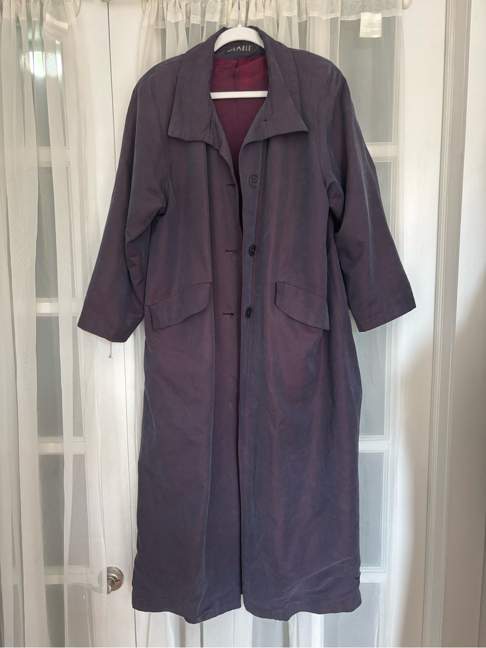 Women's Long Purple Trench Coat - Brand: Searle